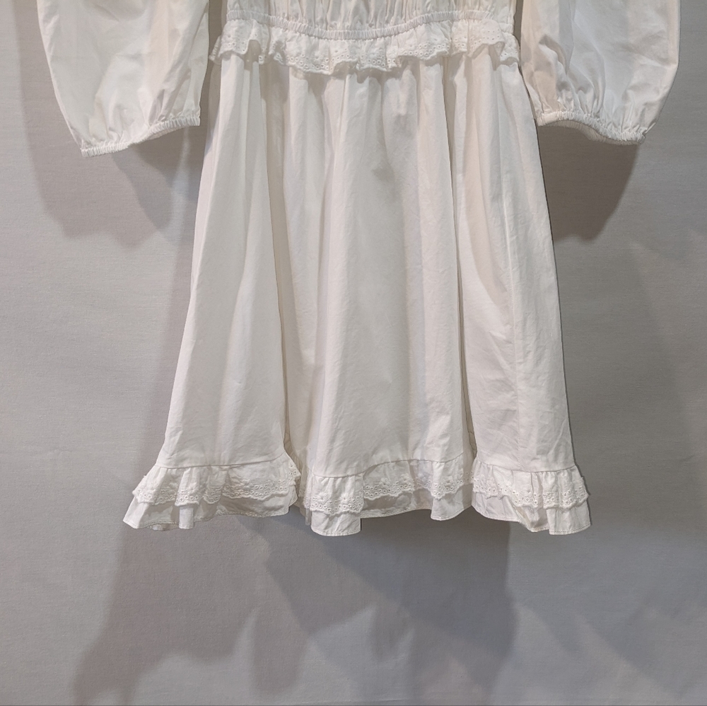 Altar'd State 100% Cotton White Puff Sleeve Dress Size XS - Picture 12 of 12